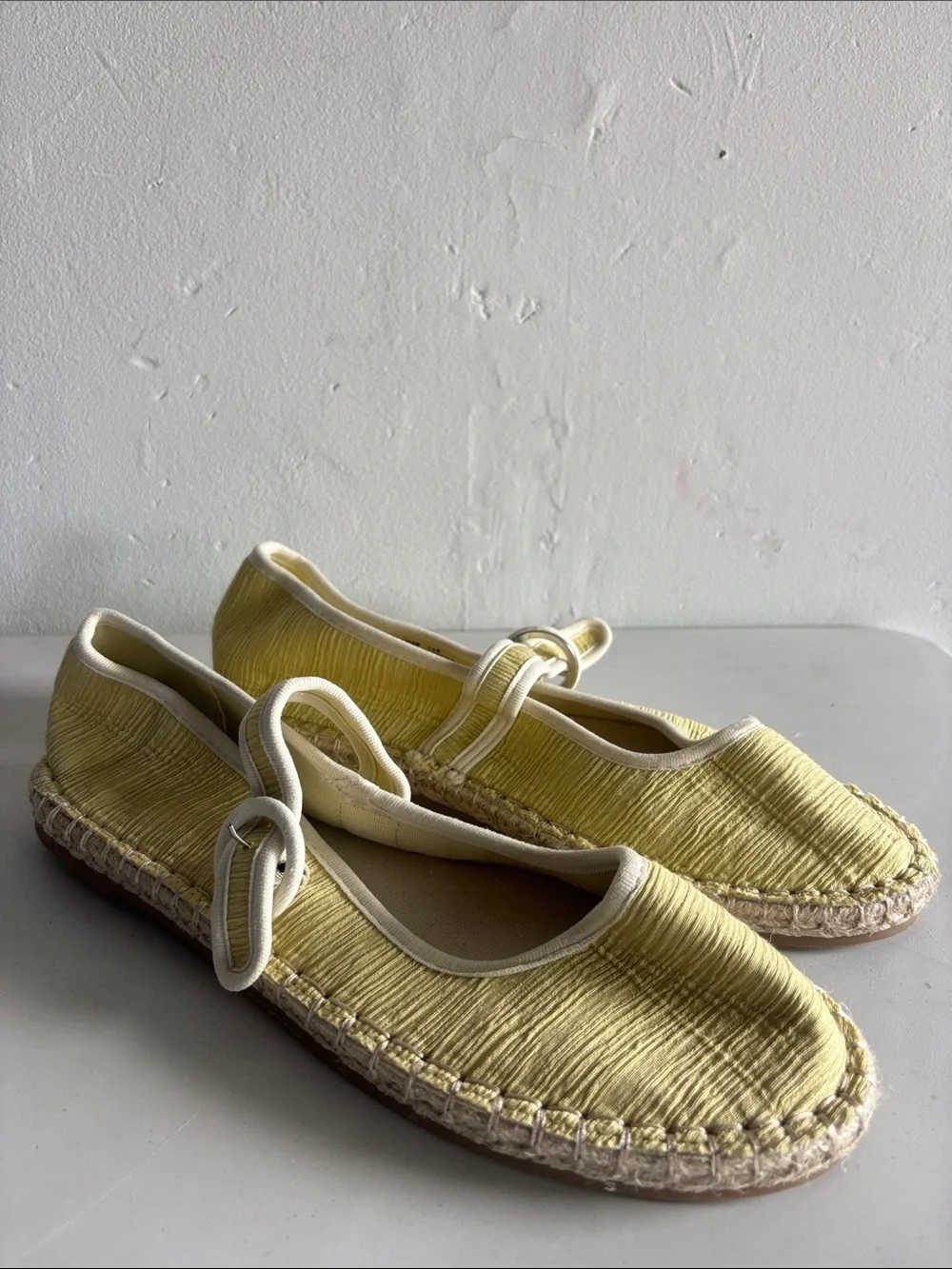 Chinese Laundry Yellow Espadrille Mary Jane Flats